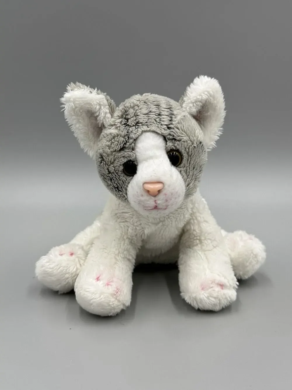 GIFFA Gray White Striped Tabby Cat Plush Small 5 Inch Stuffed Animal